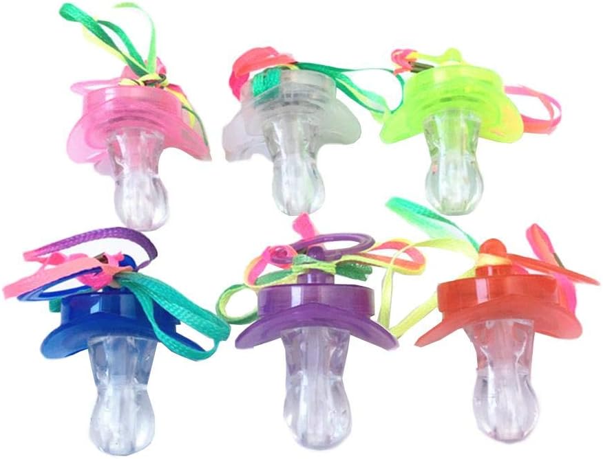 LED Pacifiers,12pcs Glow in The Dark Pacifier,Flashing Pacifier Toy,Glow Pacifier Night Rave Party,Baby Shower