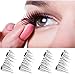Ochine Magnetic Fake Eyelashes 1 Pair 4 Pieces 3D False Mink Eyelashes for Natural Look Reusable Best Fake Lashes