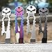 EDC multitool keychain knife kit Skull Keychain beer opener pocket survival tool (Black)