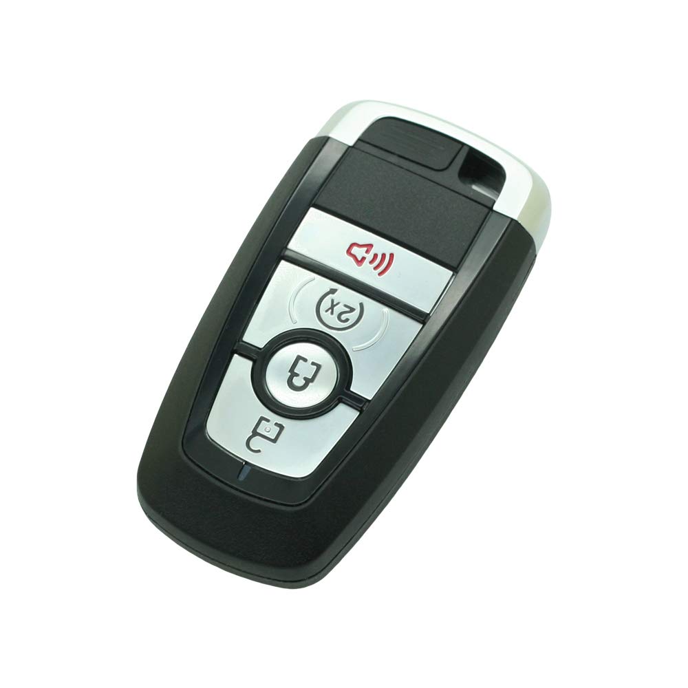BROVACS Replacement Key Shell + Uncut Blank Emergency Insert Key Compatible with FORD Fusion Edge Explorer Expedition Mustang 4 Button Smart Keyless Entry Remote Key Case Fob PG737B