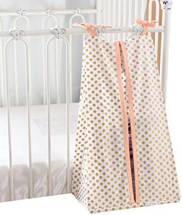 Metallic Gold Dots Diaper Stacker (Coral)