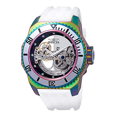 Invicta Men's 'Russian Diver' Automatic Stainless Steel and Silicone Casual Watch, Color:White (Model: 25629)