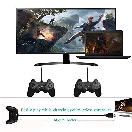 DTOL Play Game Controller Charger Charging Cable, Handle Connector for Sony Playstation 3/PS Move/PS3/PS3 Slim/Wireless DualShock 3, PDA