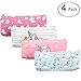 Unicorn Pen Holder Makeup Bag Organizer Canvas Pouch Zipper Stationery Purse Cute Portable Cosmetic Bags Travel Small Brush Storage Case 4Pcs (Unicorn)