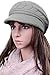 Odema Womens Knit Wool Hats with Visor Warm Skull Beanie Caps for Winter