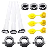 ORANDESIGNE Gas Can Spout Replacement Old Style Pour Spout Nozzle Part with Gaskets Collars Stopper Caps Vent Cap for Blitz Gott Rubbermaid Plastic Kerosene Diesel Can Any Volume（3 Set）