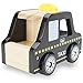 Wooden Wheels Natural Beechwood Chunky Cars and Vehicles Imagination Generation|For Children +12 Months| Black Taxi Cab