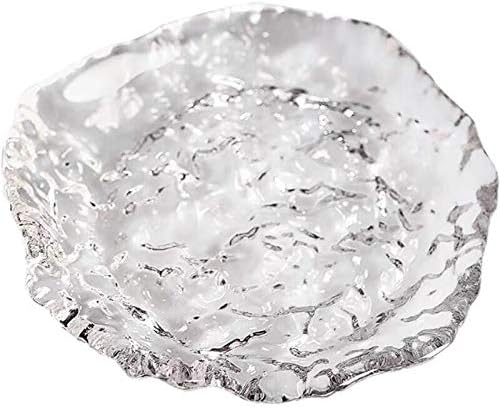 ガラスプレート ガラス 皿 皿プレート デザート皿 小皿 刺身皿 おしゃれ皿 皿ガラス 氷皿 皿クリア ガラス食器 F16cm 氷シリーズ プレート 日本食品検査合格july