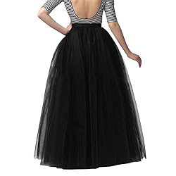 WDPL Women's Long Tutu Tulle Skirt A Line Floor