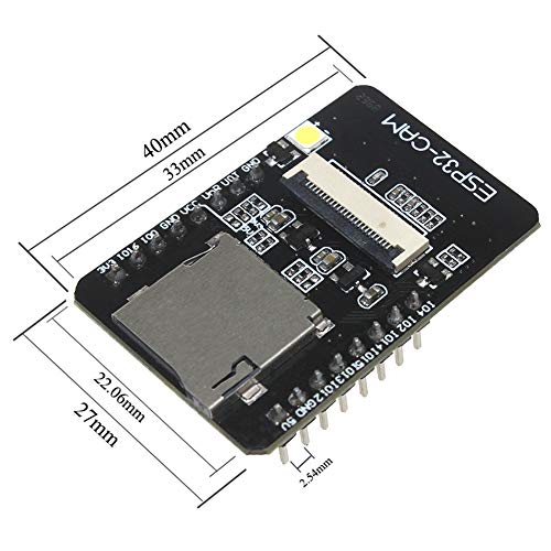ESP32-CAM Camera WiFi + Bluetooth Module 4M PSRAM Dual-core 32-bit CPU Development Board with OV2640 2MP Camera Module and 8dBi Wireless Network WiFi WLAN Antenna + IPEX to RP-SMA Pigtail Cable