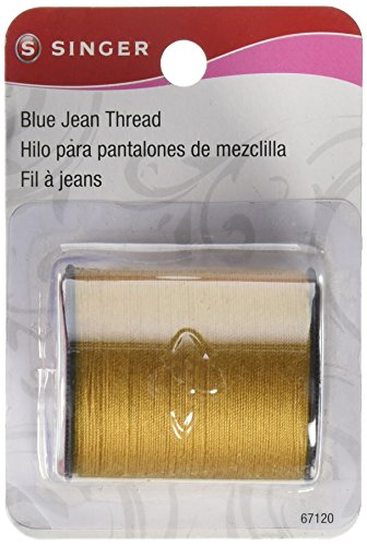 Singer blue jean thread 100 yards-old gold