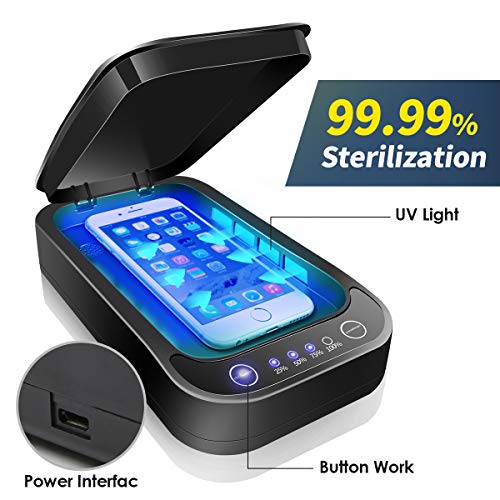 RioRand Double Bond UV Ultraviolet Smartphone Sterilizer Box,Multi-Function Sterilization Sanitizing with Aromatherapy for Cellphone Jewelry Watches Black