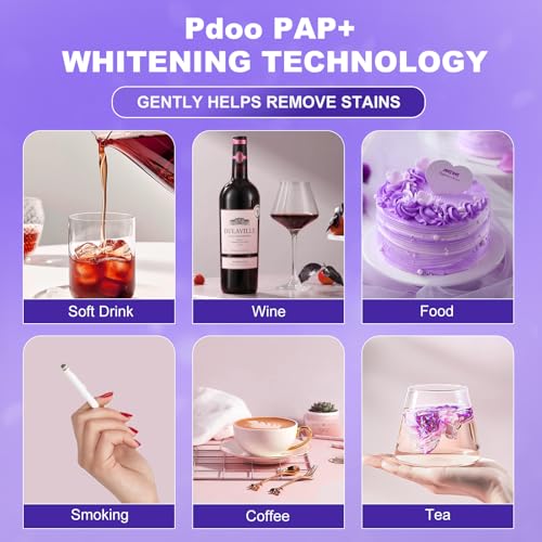 Purple Teeth Whitening Strips 14 Treatments - Enamel-Safe & No-Sensitivity & No-Slip Whitening Strips - Fast Teeth Whitening Result in 7 Days - Whitening Kit for Coffee, Wine Stains Removal