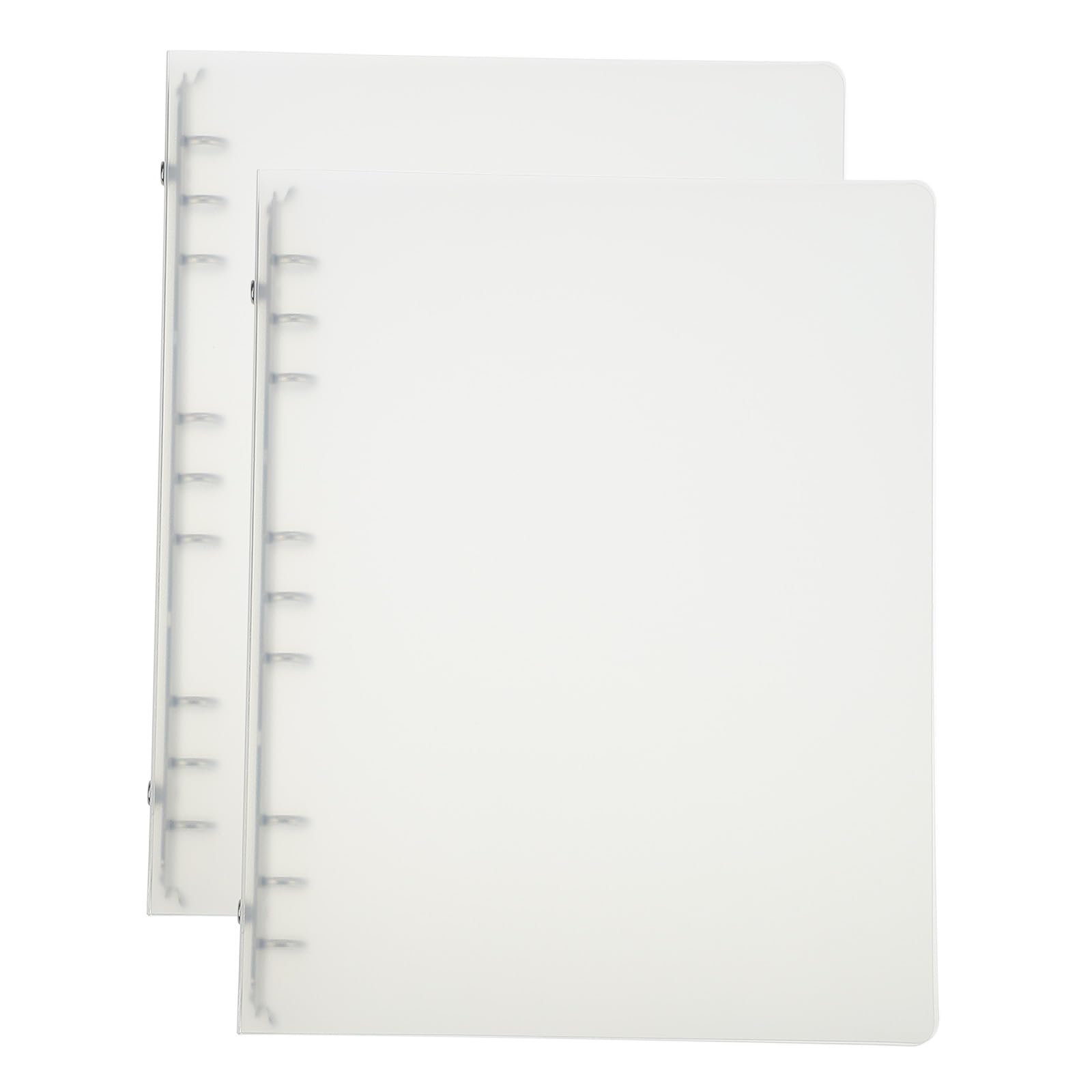 PATIKIL B5 Binder Cover, 2 Pcs PP 9 Ring Loose Leaf Binder Protector Round Ring Binder Cover Refillable Notebook Thickened Frosted Binder for Meeting Notebook Folder, Transparent