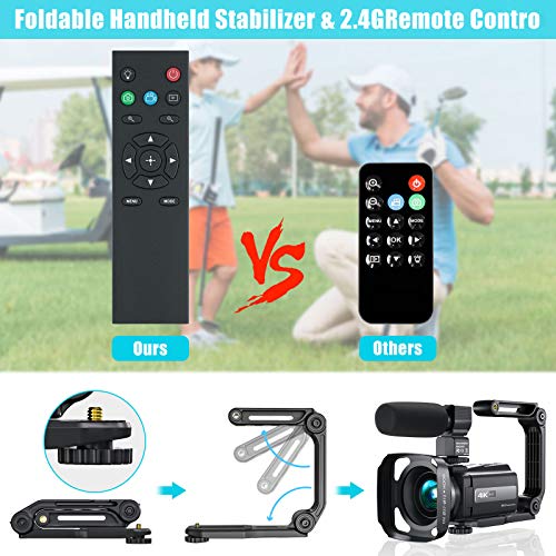 2021 New Upgraded Video Camera Camcorder, 4K WiFi Ultra HD 48MP