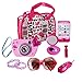 WenToyce My First Purse Pretend Role Play Beauty Set for Girls, with Storage Bag, Cell Phone, Car Key, Play Lipstick, Sun Glasses, Camera, Compact & Bracelet, 9 Pcs Educational Toy for Fun Learning