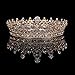 FUMUD Charm Rhinestone Zircon Crown Bridal Tiara Crystal CZ Diadem For Bride Princess Pageant Wedding Hair Accessories (#101 rose gold)