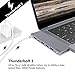 Thunderbolt 3 USB C Hub, AHNR Type C Hub MAC Pro Adapter Dongle for 2016/2017/2018 MacBook Pro 13”&15”, USB-C Adapter with 4K HDMI, 3 USB 3.0 Ports, USB-C Port, SD/TF Card Reader, PD Charger Port