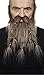 Mustaches Self Adhesive, Novelty, Viking Dwarf Fake Beard, False Facial Hair, Costume Accessory for Adults, Brown with Gray Color