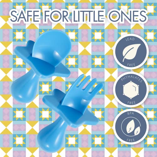 Nooli First SelfFeeding Utensils USAMade, BPAFree Spoon & Fork Set for Babies & Toddlers Ages
