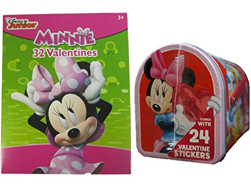 Minnie Mouse Valentine Cards (32 Cards) with Bonus Minnie Mouse Mailbox Bundle