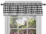 Sweet Home Collection Buffalo Check Gingham Kitchen Curtain Valance, 14