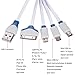 KINGBACK 2 Packs 1 Feet Premium Quality 4 in 1 Multiple USB Charging Cable Adapter Connector with 8 Pin Lighting / 30 Pin / Micro USB / Mini USB Ports for iPhone iPad, LG, Samsung, and More