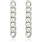 ZITULRY Link Chain Drop Earrings for Women Statement Long Dangle Earrings Silver Gold plated Stud Earrings