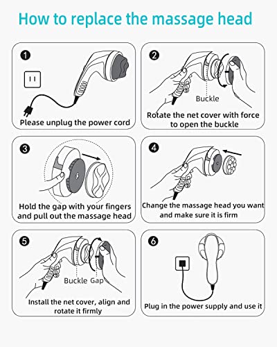 Sinxroil Handheld Cellulite Remover Massager,Electric Body Sculpting Machine Portable Body Shaper Abdominal Massage with 8 Replacement Massage Heads for Neck Back Shoulder Arm Foot (Blue)