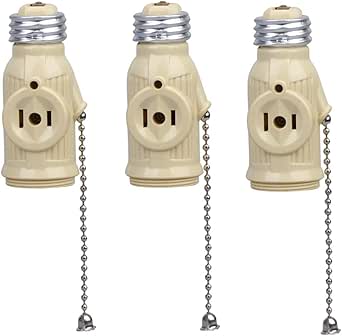 Mobestech Adaptador de enchufe de luz de salida de 3 piezas enchufe de