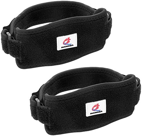 Elbow Brace, Mamada Tennis & Golfer's Elbow Pain Relief with Compression Pad, Arthritis & Tendonitis, One Size - Free E-Book (2 - Pack)