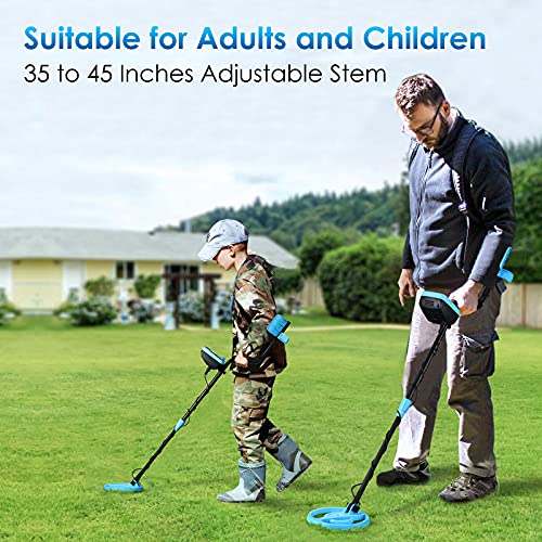 RM RICOMAX Metal Detector for Adults & Kids - Professional Metal Detector with LED Flash Indicators 8-Inch Adjustable Waterproof Detectors (35- 45 inch)