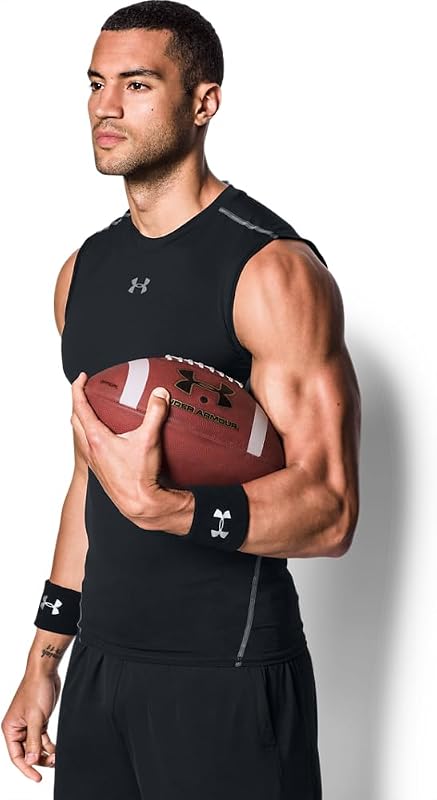 UA Performance Wristband pack de 2 muñequeras para hombre, accesorios de entrenamiento, hombre, Negro, Talla única — foto 5 de 6