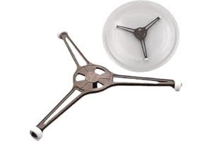 KUJOBUY 1-Pack Microwave Oven Flat Turntable Ring Roller Glass Plate Tray Triple Arm Rotating Support Holder with Wheels Rotating Ring Roller Replacement Arm - Length 3.54" / 9 cm Microwave Plate Replacement