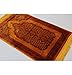 Modefa Soft Plush Velvet Islamic Prayer Rug Muslim Turkish Janamaz Sajadah Carpet Geometric Floral Ipek (Gold)