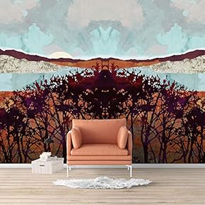 Wall Mural Nordic Style Nature Landscape Removable Wallpaper Wall Sticker for Bedroom Living Room - 66x96 inches