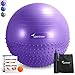 Sportneer Exercise Ball, Dual-Sided Balance Yoga Ball with Inflation Pump, Massage Ball, Workout Guide and Carrying Bag