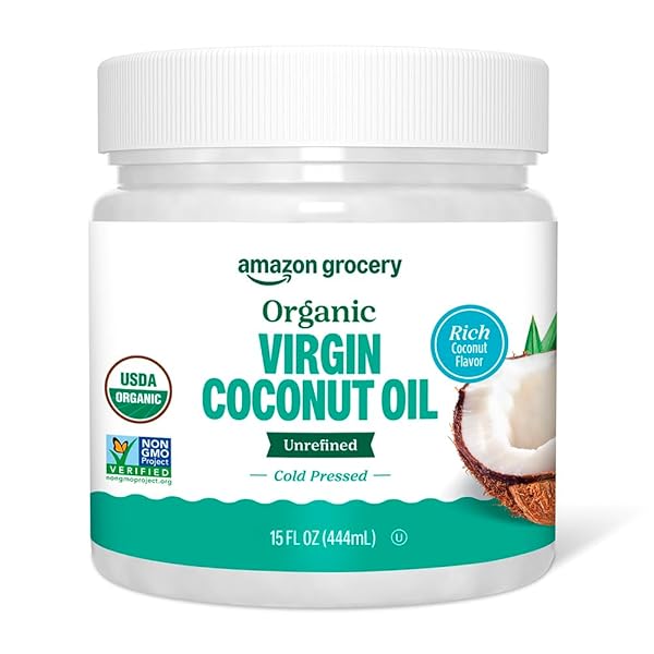 AMAZON GROCERY, ORGANIC VIRGIN COCONUT OIL, 15 FL OZ