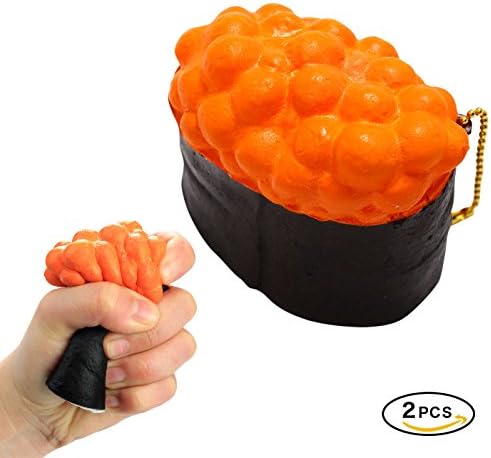 Dingeter Caviar Sushi Squishy Slow Rising Sushi Squishy Jumbo Phone Straps