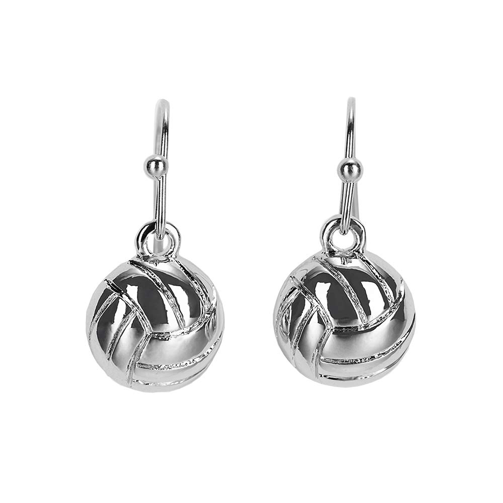 GIMMEDAT Volleyball Earrings Silver Dangle Volleyball Earrings