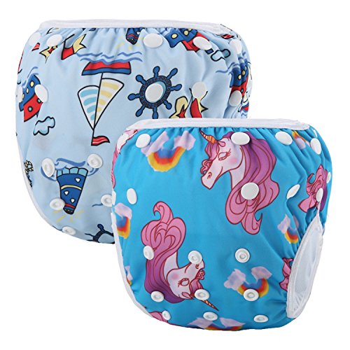 Martofbaby Baby Swim Diaper Reusable Adjustable Swimwear for Newborn Infant Unisex - Thumbnail 7