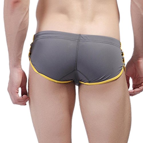 Men's Swimming Trunks, TOOPOOT Mens Boxer Swimming Briefs (XL, Gray)