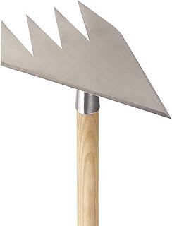 Ruwi Multiharke 8in1 | Harke, Hacke, Grubber, Pflücker, Jäter, Fugenreiniger, Pflanzlochbohrer und Sauzahn in einem | Edelstahl [ca. 15 x 22 x 151cm], aus die Höhle der Löwen