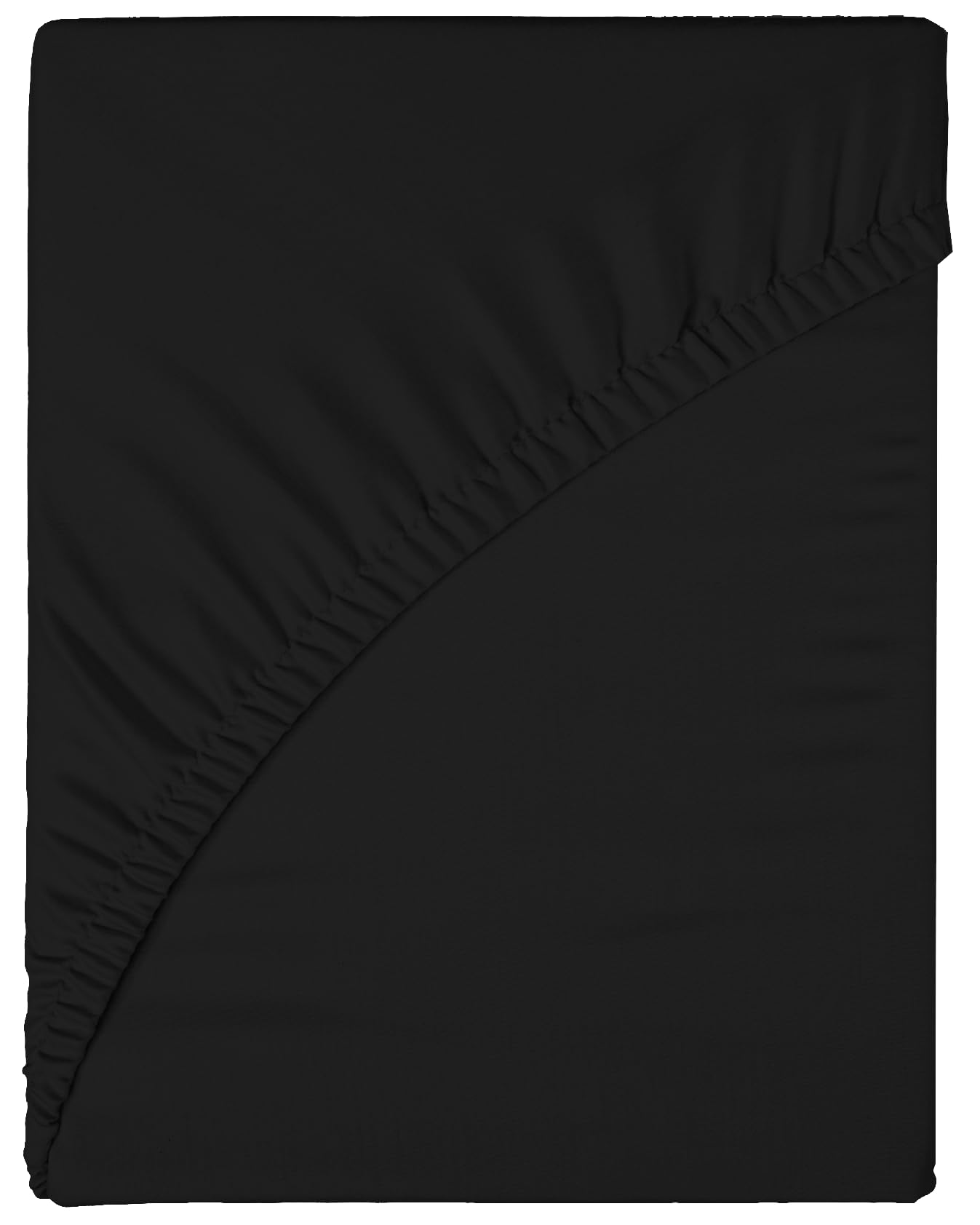 Funky Gadgets Fitted Sheet Single Black Deep Pocket 12 Inch (30cm) 90 GSM Soft Brushed Microfiber Bed Sheets Easy Care Bottom Sheet (90 X 190cm)