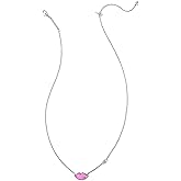 Kendra Scott Womens Lips Pendant Necklace Silver Hot Pink Mother Of Pearl One Size