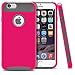 iPhone 6 Case, MagicMobile Cute Protective Hard Shockproof [Drop Protection] Fashion Cover for Apple iPhone 6 (4.7') Impact Resistant Hybrid Thin Armor Case [ Hot Pink / Gray ] with Clear Screen Protector.