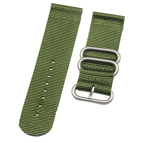 28mm Army Green Deluxe Premium Nato Style Sturdy Exotic Soft Nylon Sport Men's Wrist Watch Band Wristband