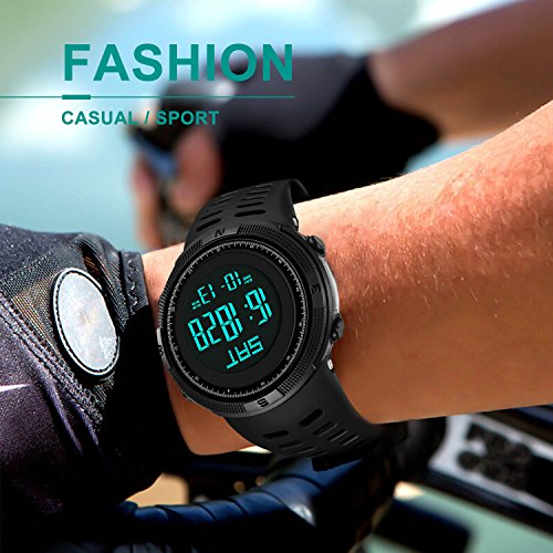 image for cofuo Men Digital Sports Watch, Military Multifunction Outdoor Electro
