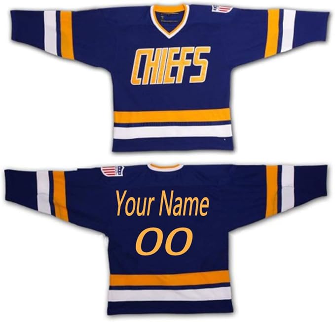 Custom Charlestown Chiefs Men's Movie Ice Hockey Jersey Personalize