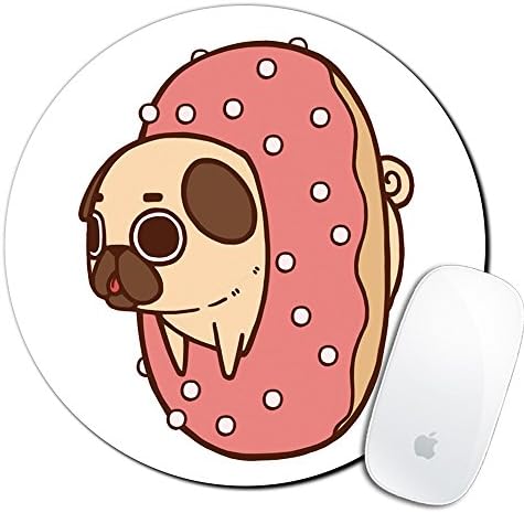 Royal Up Pug Custom Mouse Pad Gaming Mat Keyboard Pad Waterproof Material Non-slip Personalized Round Mouse pad (7.8x7.8x0.08Inch)